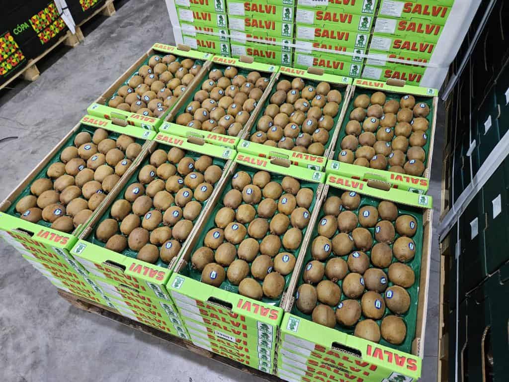 fruit in shipment boxes