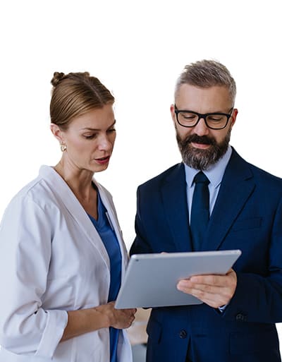 people looking at tablet