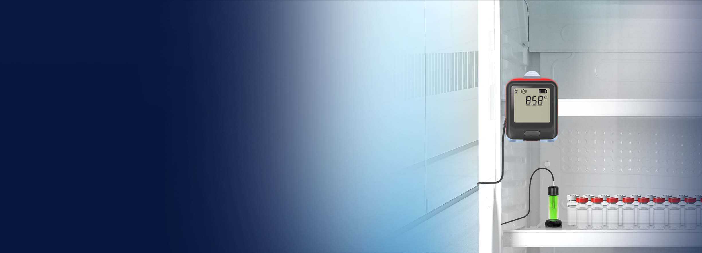 Refrigerator with Digital Logging Thermometer